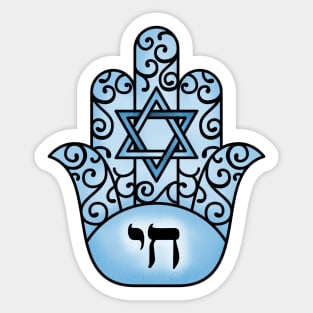 Blue Hamsa Chai Sign Sticker